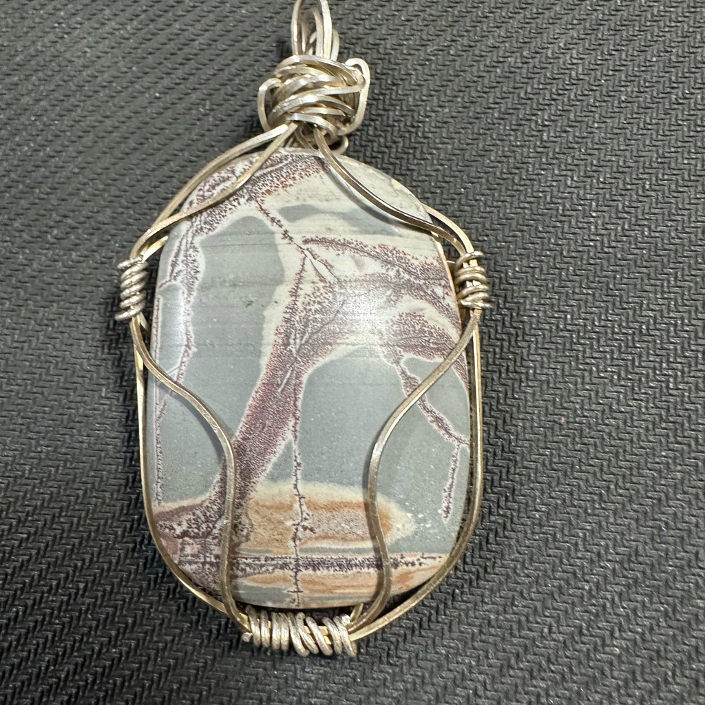 Sterling Silver Wire Wrapped Picture Jasper Pendant